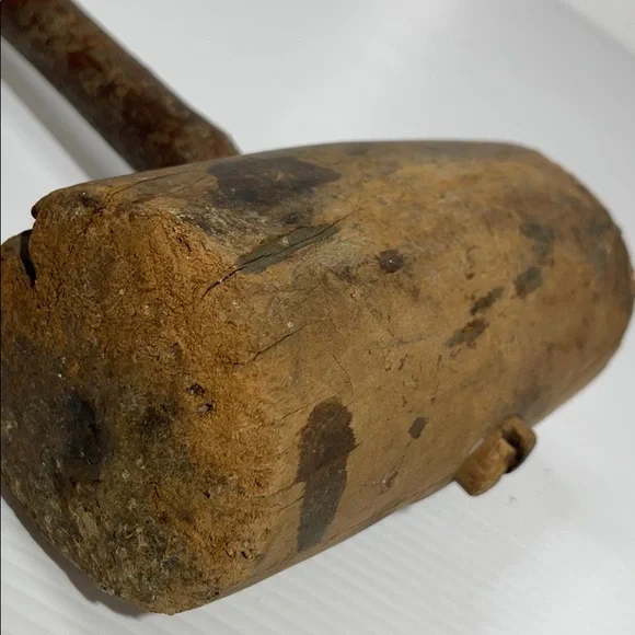 Primitive Wooden Mallet Handmade Vintage Antique Kitchen Utensil Farmhouse Decor